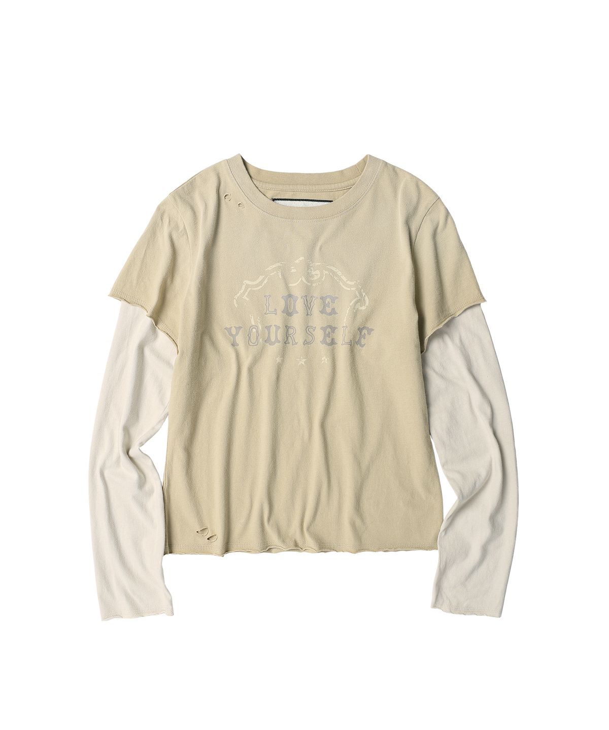 더바이닐하우스(THEVINYLHOUSE) YOURSELF LAYERED LS TEE SAND