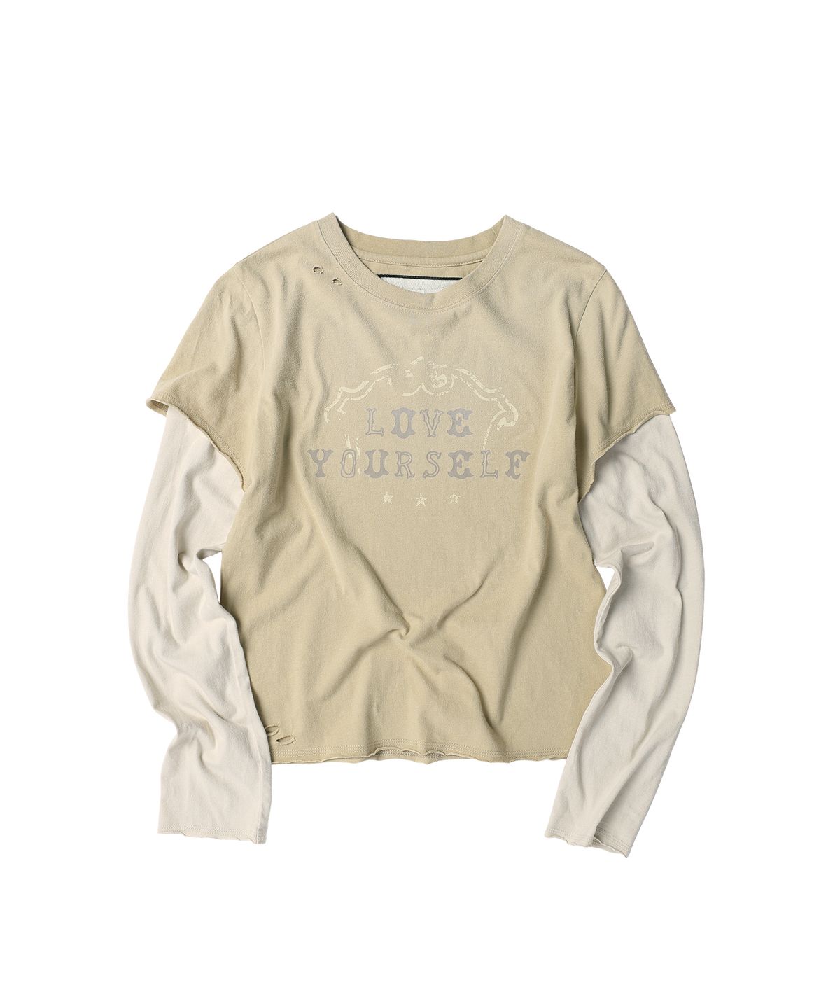 더바이닐하우스(THEVINYLHOUSE) YOURSELF LAYERED LS TEE SAND