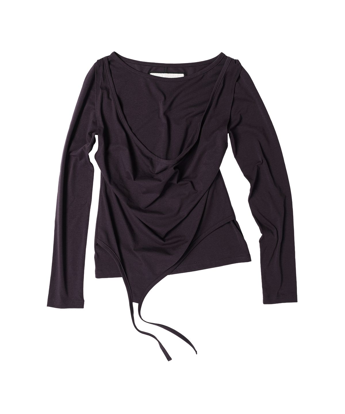 더바이닐하우스(THEVINYLHOUSE) DRAPED LAYERED LS TEE(W) PURPLE