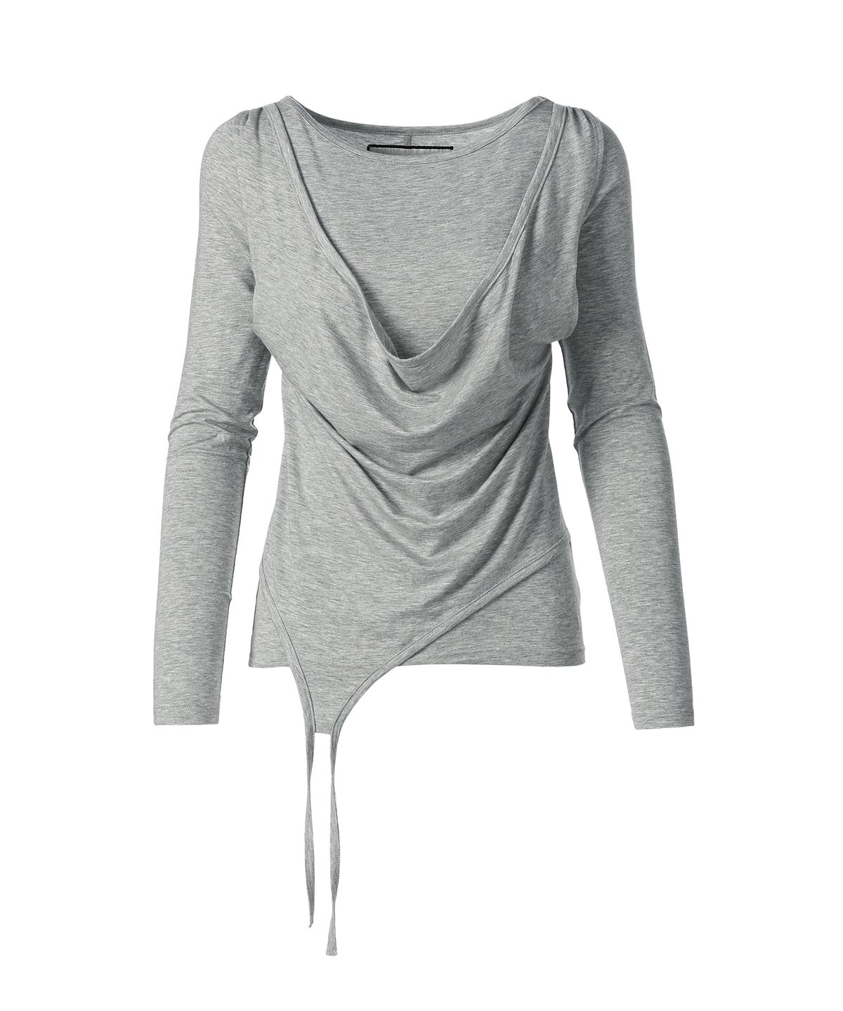 더바이닐하우스(THEVINYLHOUSE) DRAPED LAYERED LS TEE(W) GREY