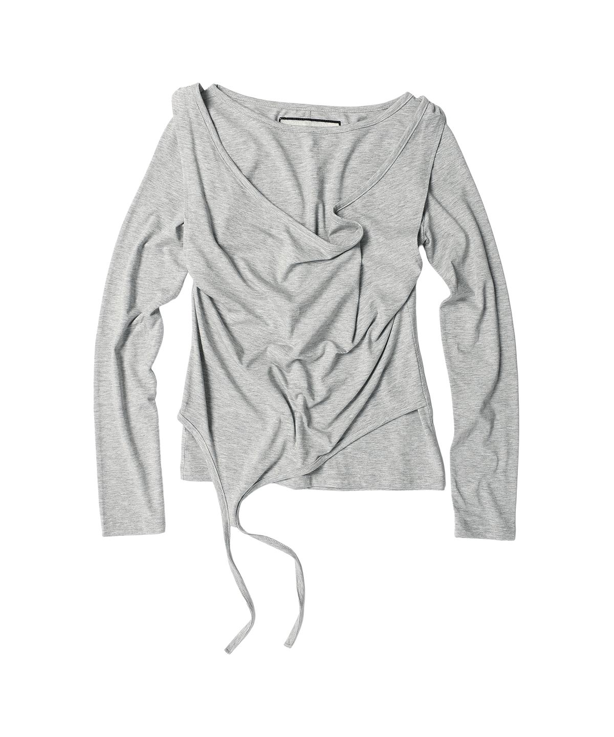더바이닐하우스(THEVINYLHOUSE) DRAPED LAYERED LS TEE(W) GREY
