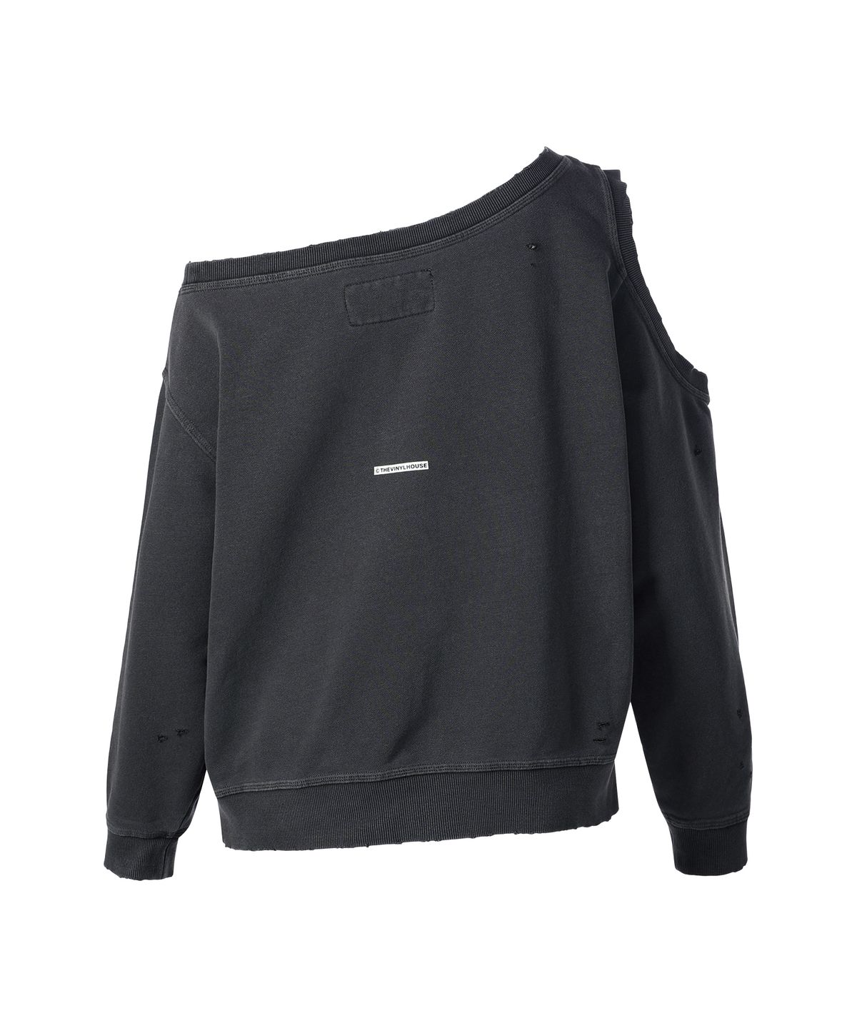 더바이닐하우스(THEVINYLHOUSE) OPEN SHOULDER SWEATSHIRTS(W) CHARCOAL
