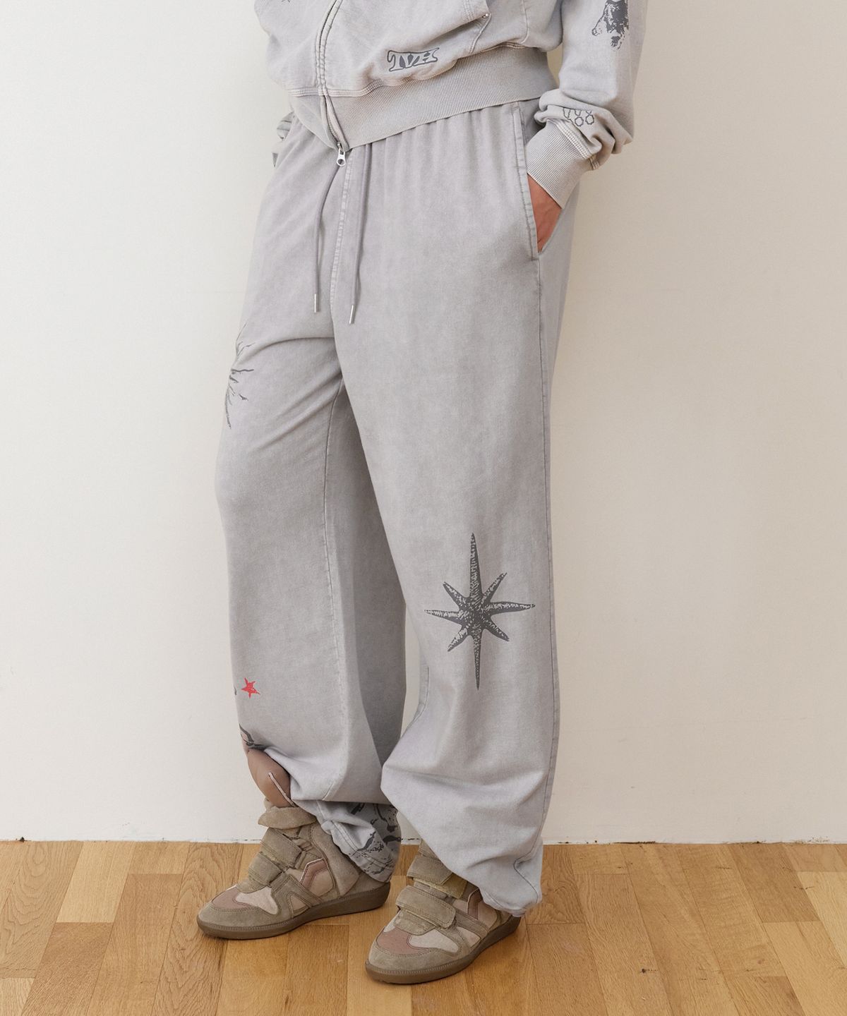 더바이닐하우스(THEVINYLHOUSE) RODEO WASHED SWEAT PANTS GREY