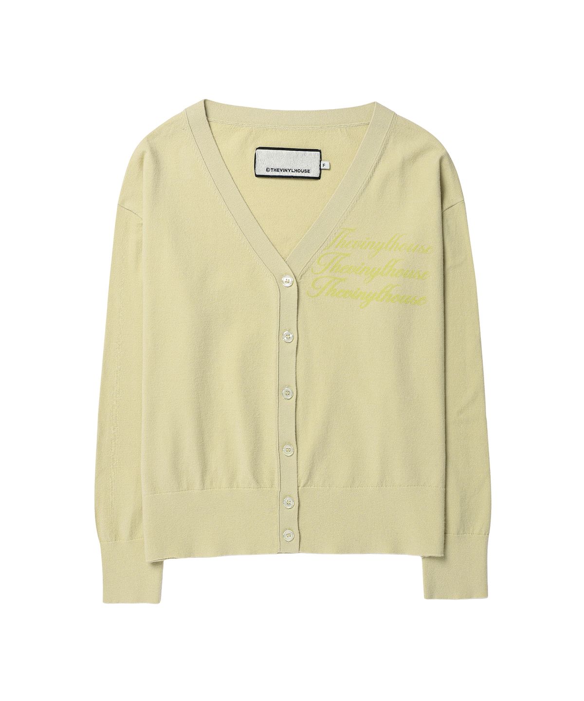더바이닐하우스(THEVINYLHOUSE) BASIC V NECK CARDIGAN(W) YELLOW