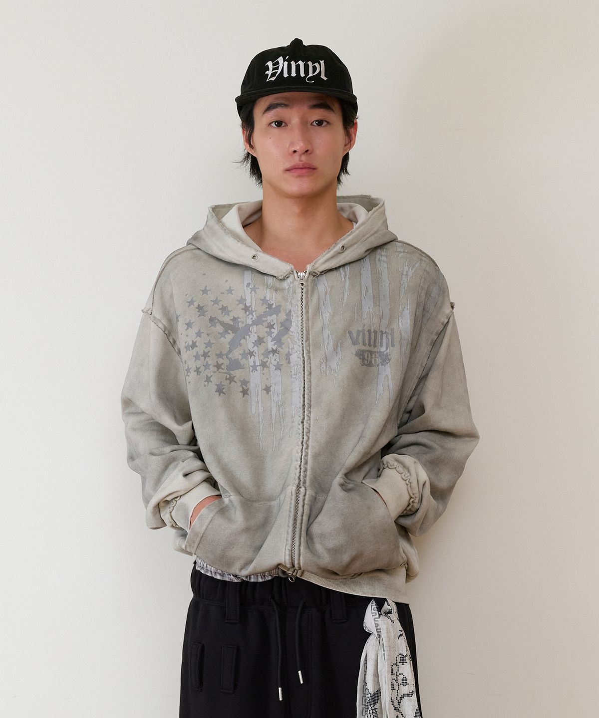 더바이닐하우스(THEVINYLHOUSE) AMERICA HOODIE ZIP-UP BEIGE