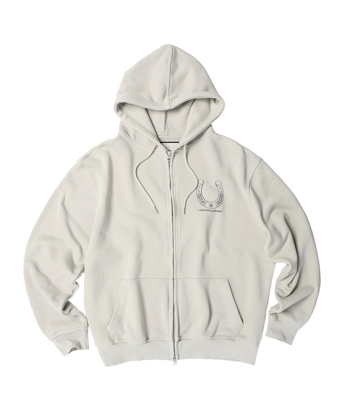더바이닐하우스(THEVINYLHOUSE) LUCKY HOUSE HOODIE ZIP-UP BEIGE