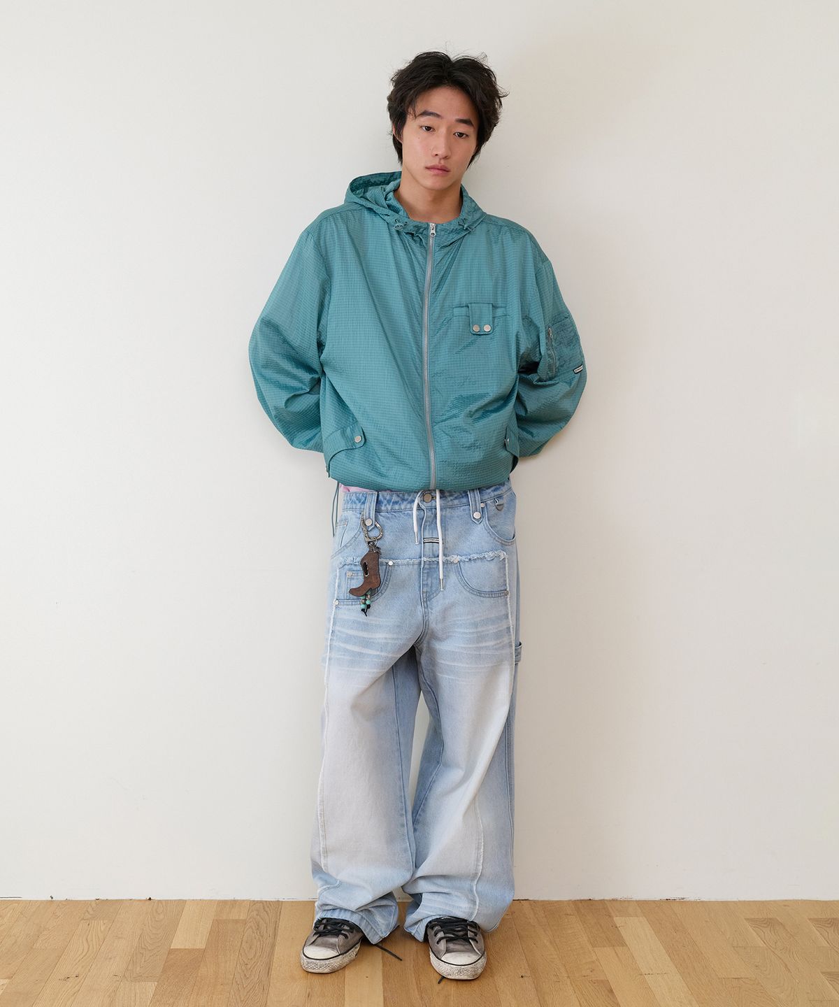 더바이닐하우스(THEVINYLHOUSE) RIBSTOP SHEER WINDBREAKER BLUE