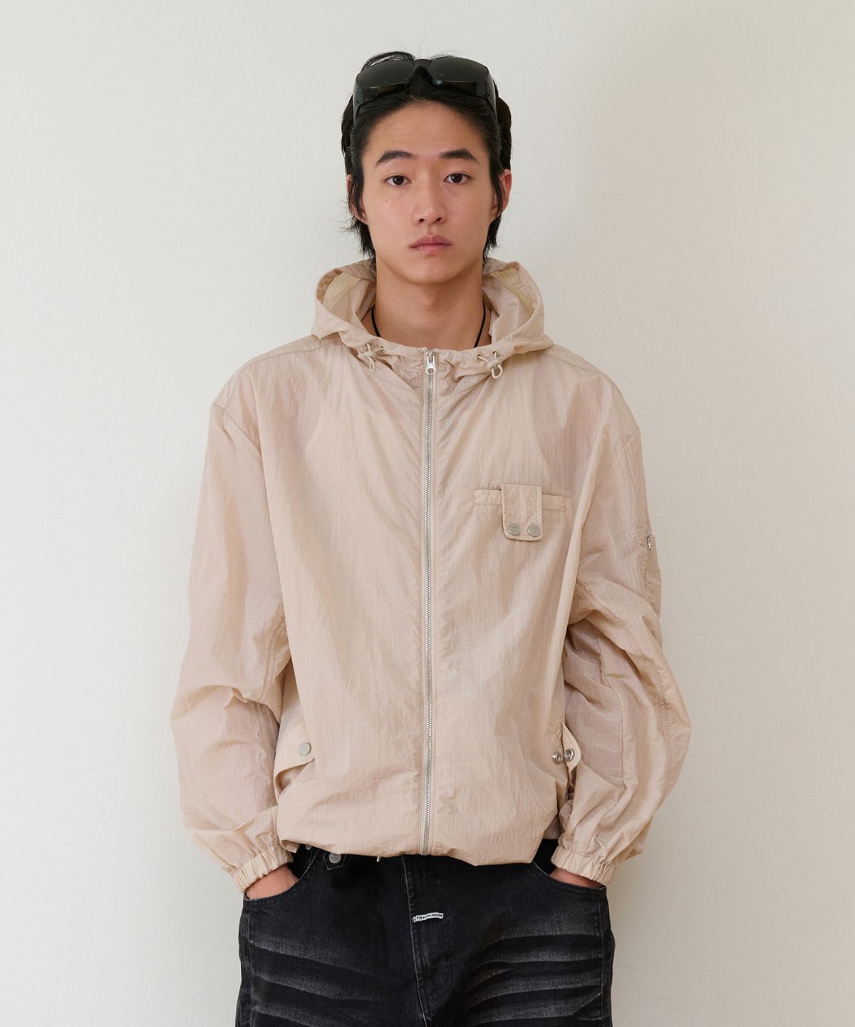 더바이닐하우스(THEVINYLHOUSE) RIBSTOP SHEER WINDBREAKER BEIGE
