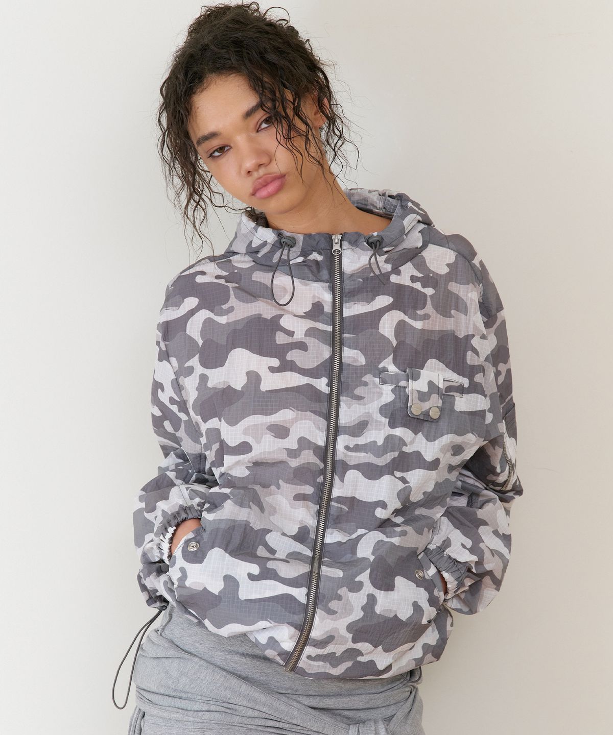 더바이닐하우스(THEVINYLHOUSE) RIBSTOP SHEER WINDBREAKER CAMO