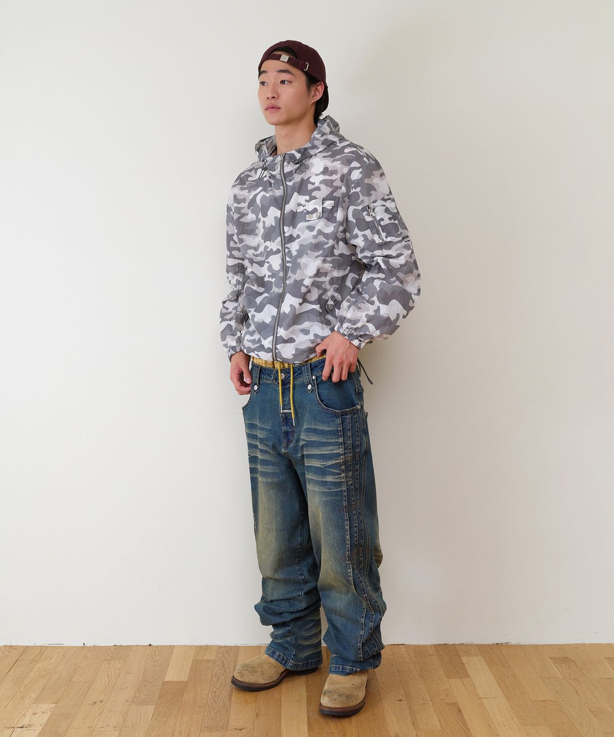 더바이닐하우스(THEVINYLHOUSE) RIBSTOP SHEER WINDBREAKER CAMO