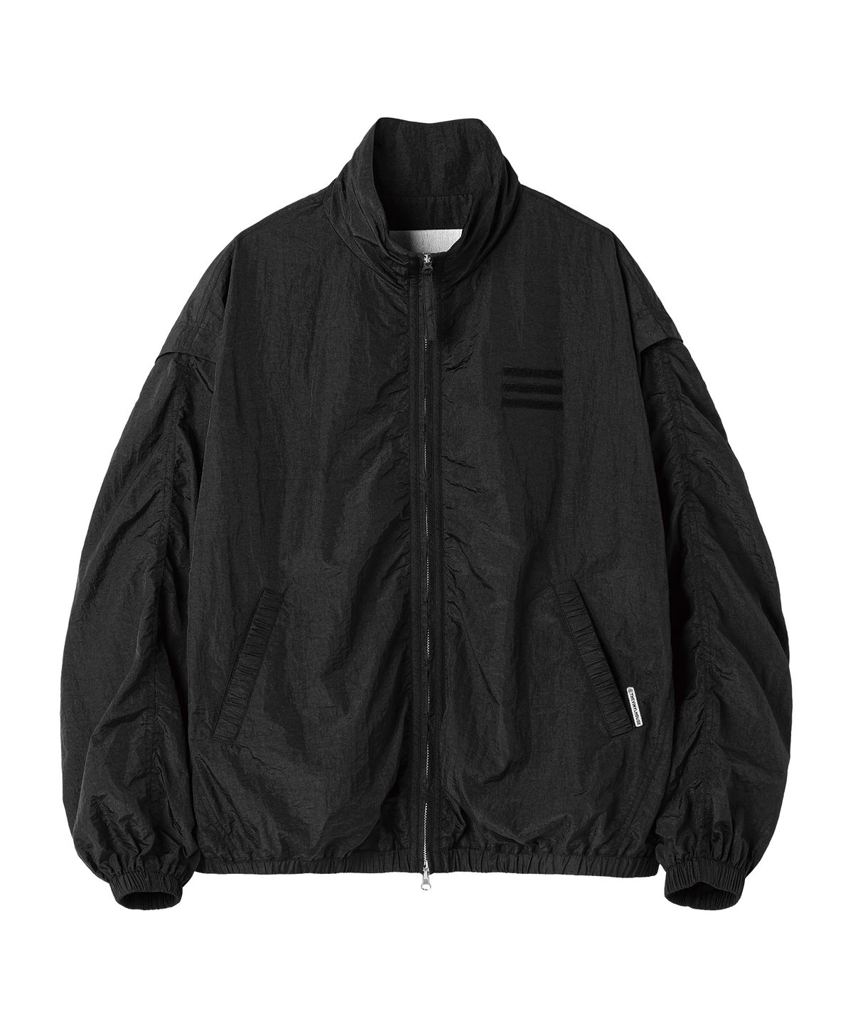 더바이닐하우스(THEVINYLHOUSE) SHIRRING OVER NYLON JACKET BLACK