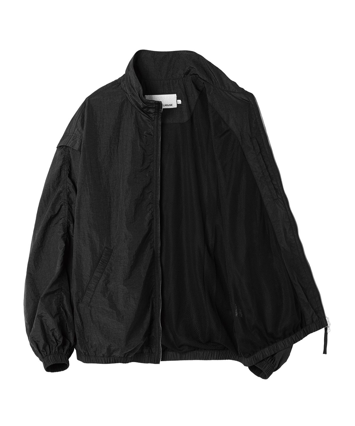 더바이닐하우스(THEVINYLHOUSE) SHIRRING OVER NYLON JACKET BLACK
