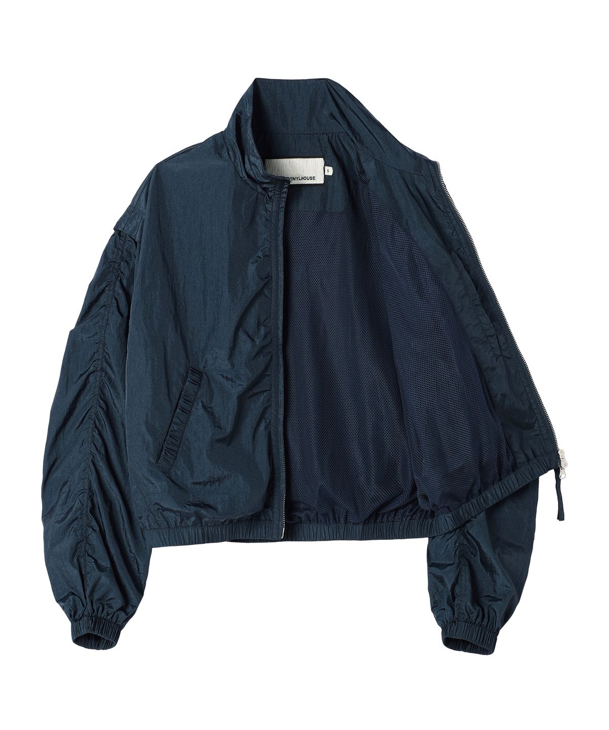 더바이닐하우스(THEVINYLHOUSE) SHIRRING OVER NYLON JACKET NAVY