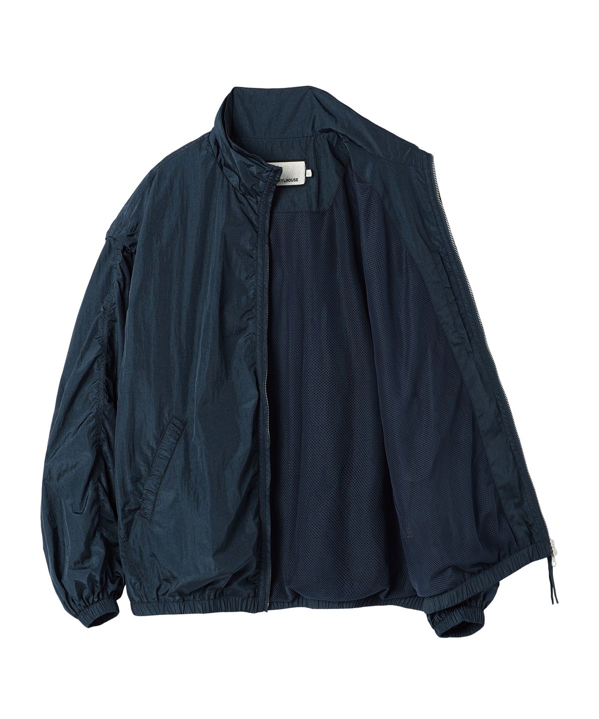 더바이닐하우스(THEVINYLHOUSE) SHIRRING OVER NYLON JACKET NAVY