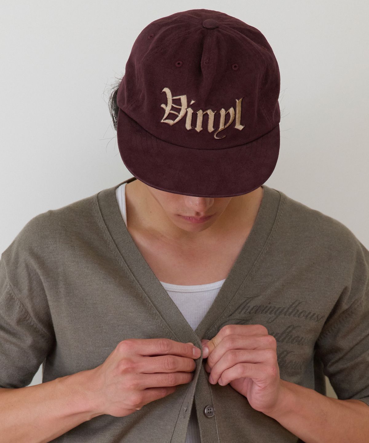 더바이닐하우스(THEVINYLHOUSE) OLD HOUSE BALL CAP BURGUNDY