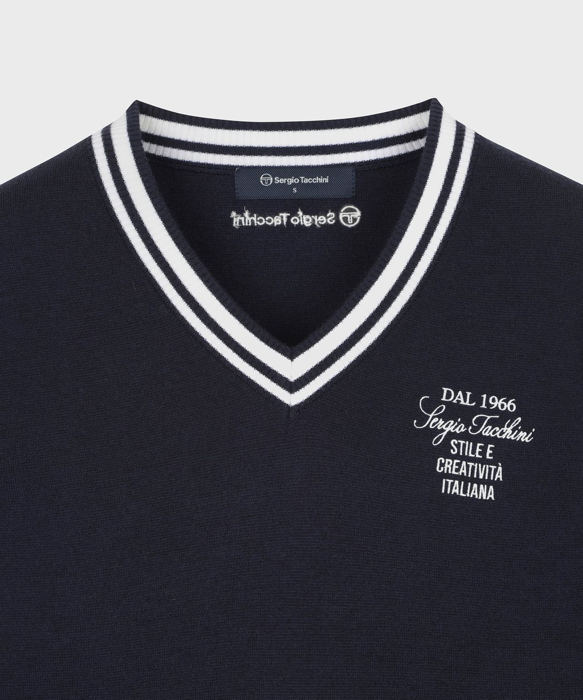 세르지오 타키니(SERGIO TACCHINI) W 브이넥 스웨터 (Navy)