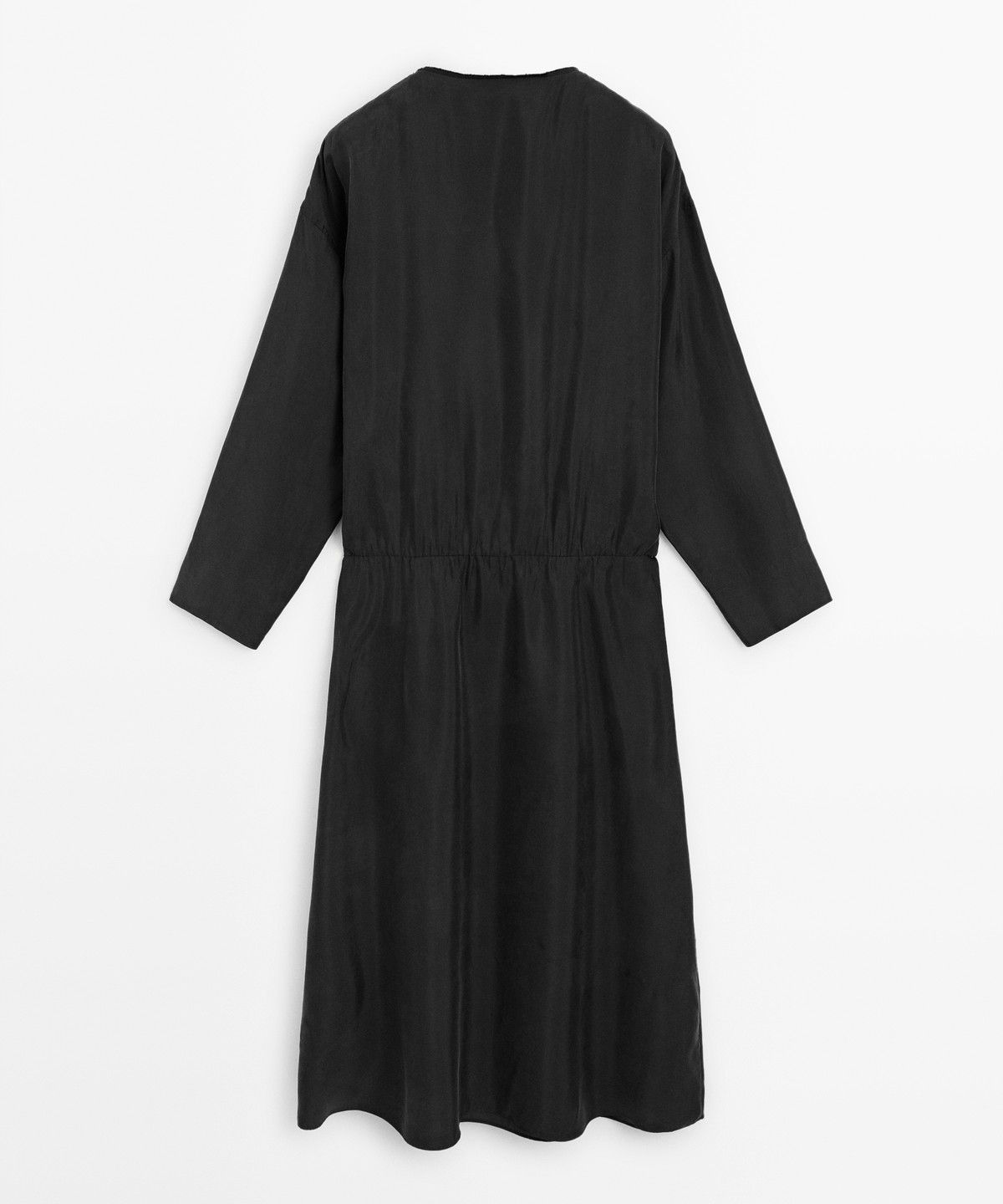 마시모두띠(MASSIMO DUTTI) 네크라인 디테일 플루이드 미디 원피스