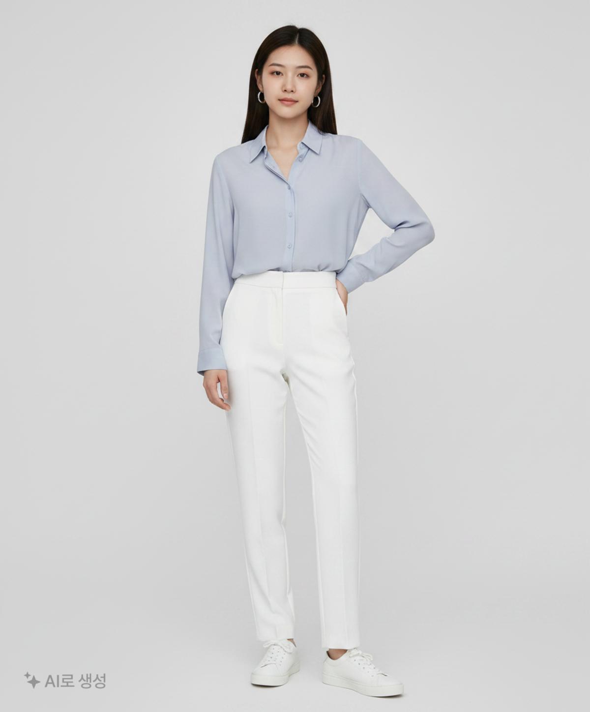 미쏘(MIXXO) 셔츠카라 블라우스 MIWBLB310B L