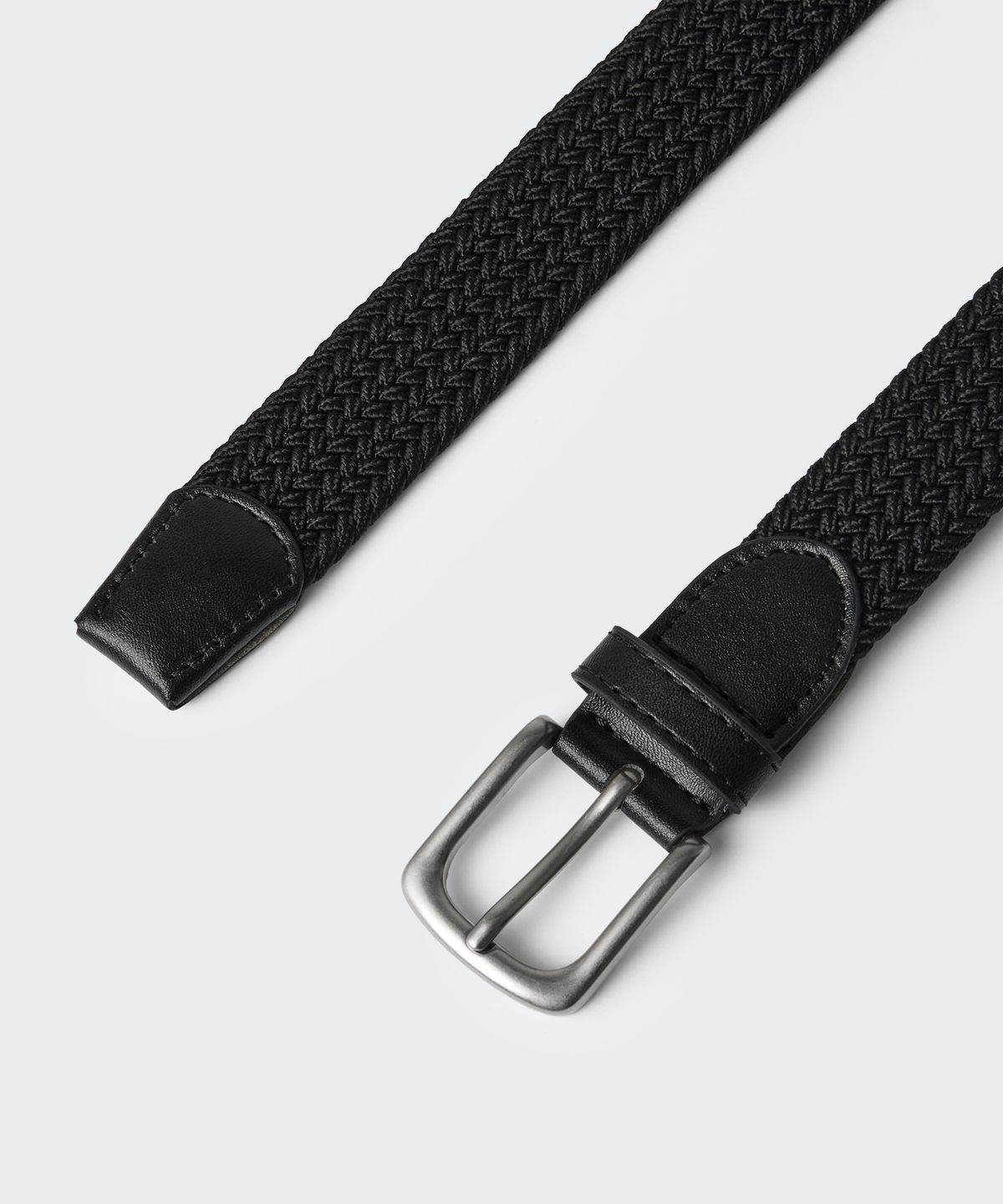 무신사 스탠다드(MUSINSA STANDARD) 엘라스틱 웨빙 벨트_30mm [블랙/실버]