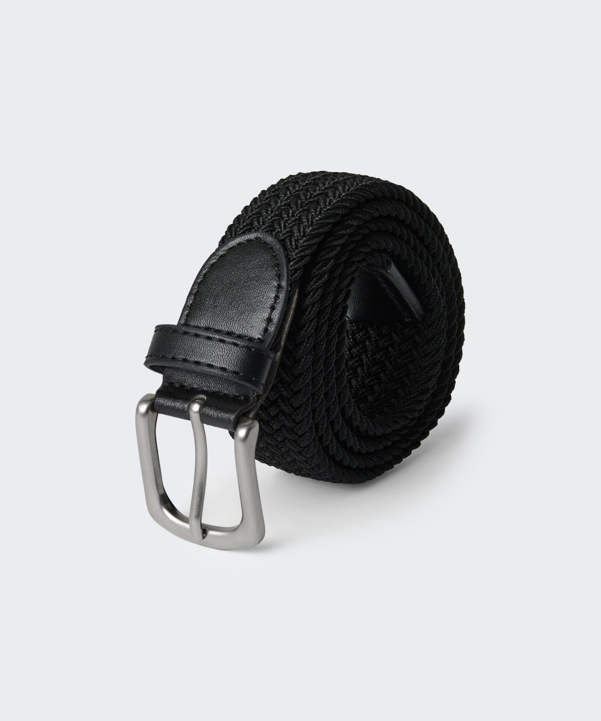 무신사 스탠다드(MUSINSA STANDARD) 엘라스틱 웨빙 벨트_30mm [블랙/실버]