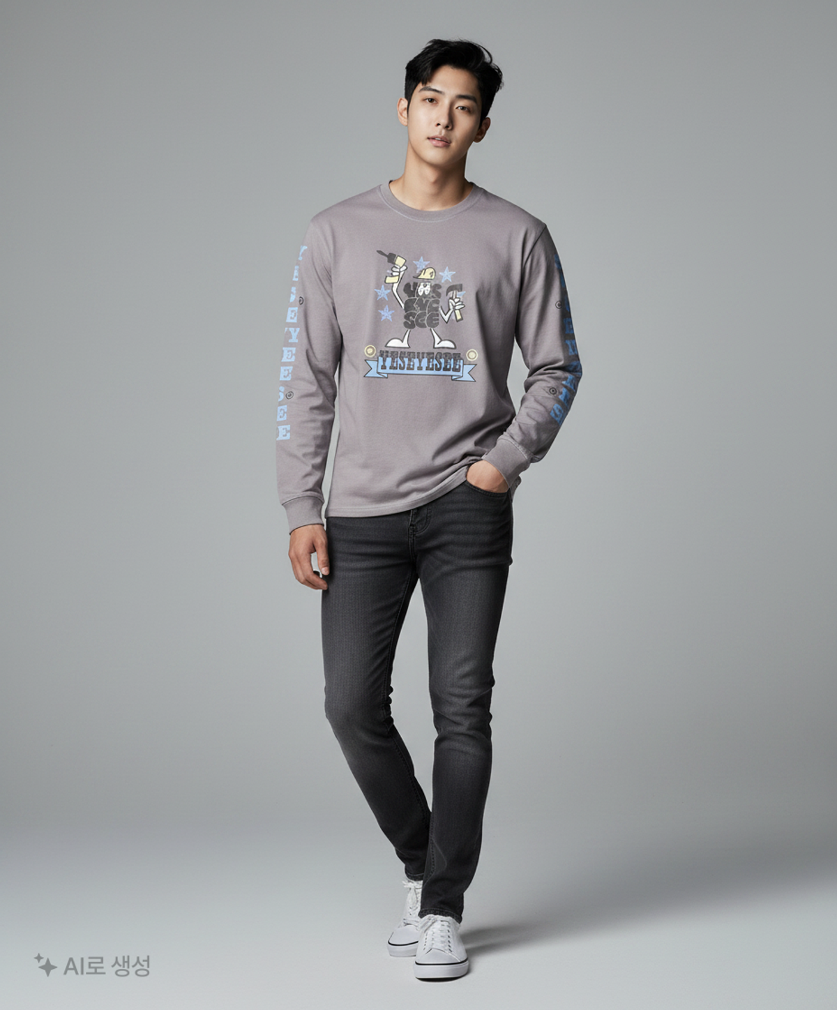 예스아이씨(YESEYESEE) Y.E.S Supplies L/S Dark Grey M