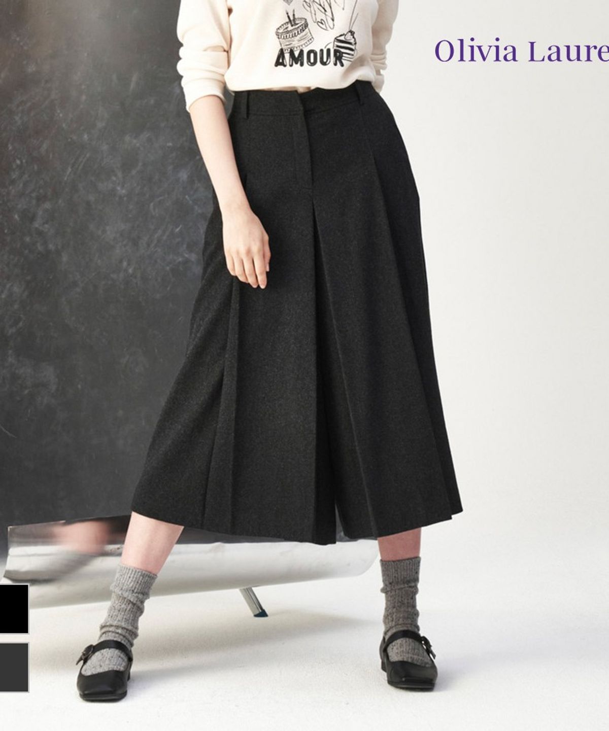 올리비아로렌(OLIVIALAUREN) 턱 디테일 큐롯 팬츠 _VOCDL5W9141