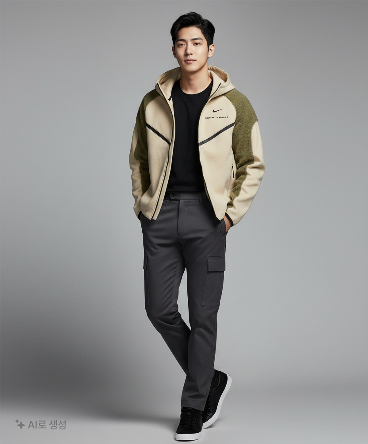 나이키(NIKE) 테크 보레아스 오버사이즈 후디 M - 데저트 카키:미디엄 올리브:블랙 / IB3364-229 M