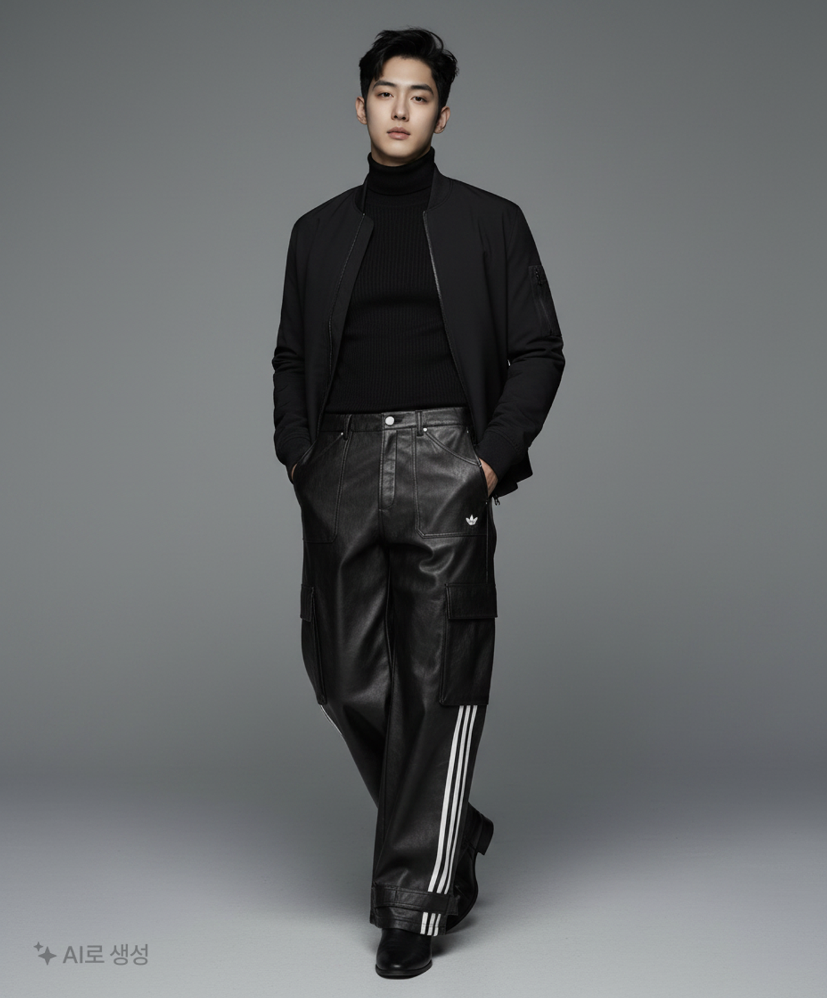 아디다스(ADIDAS) ADILENIUM 3 빈티지 포우 레더 팬츠 - 블랙 / JX9226 30