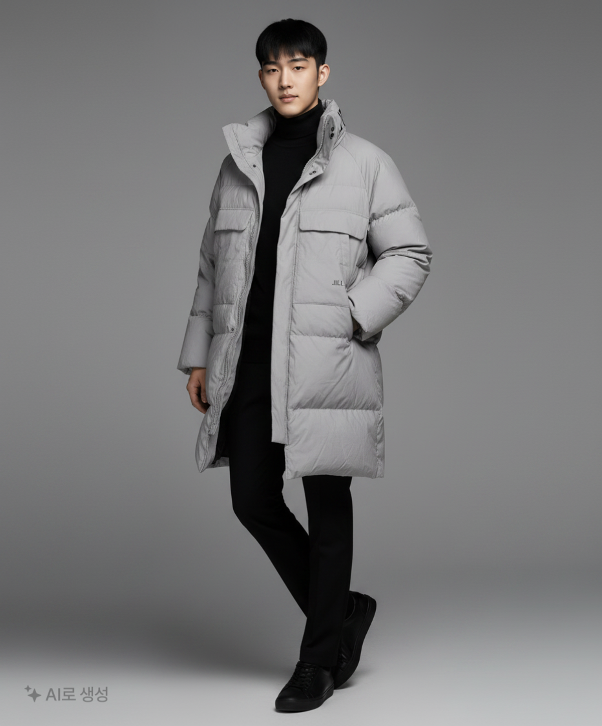 질스튜어트 스포츠 뉴욕(JILLSTUART SPORT NEWYORK) [TRE.S] 실버 하이넥 남성 다운패딩 JMJU8D818SV 105