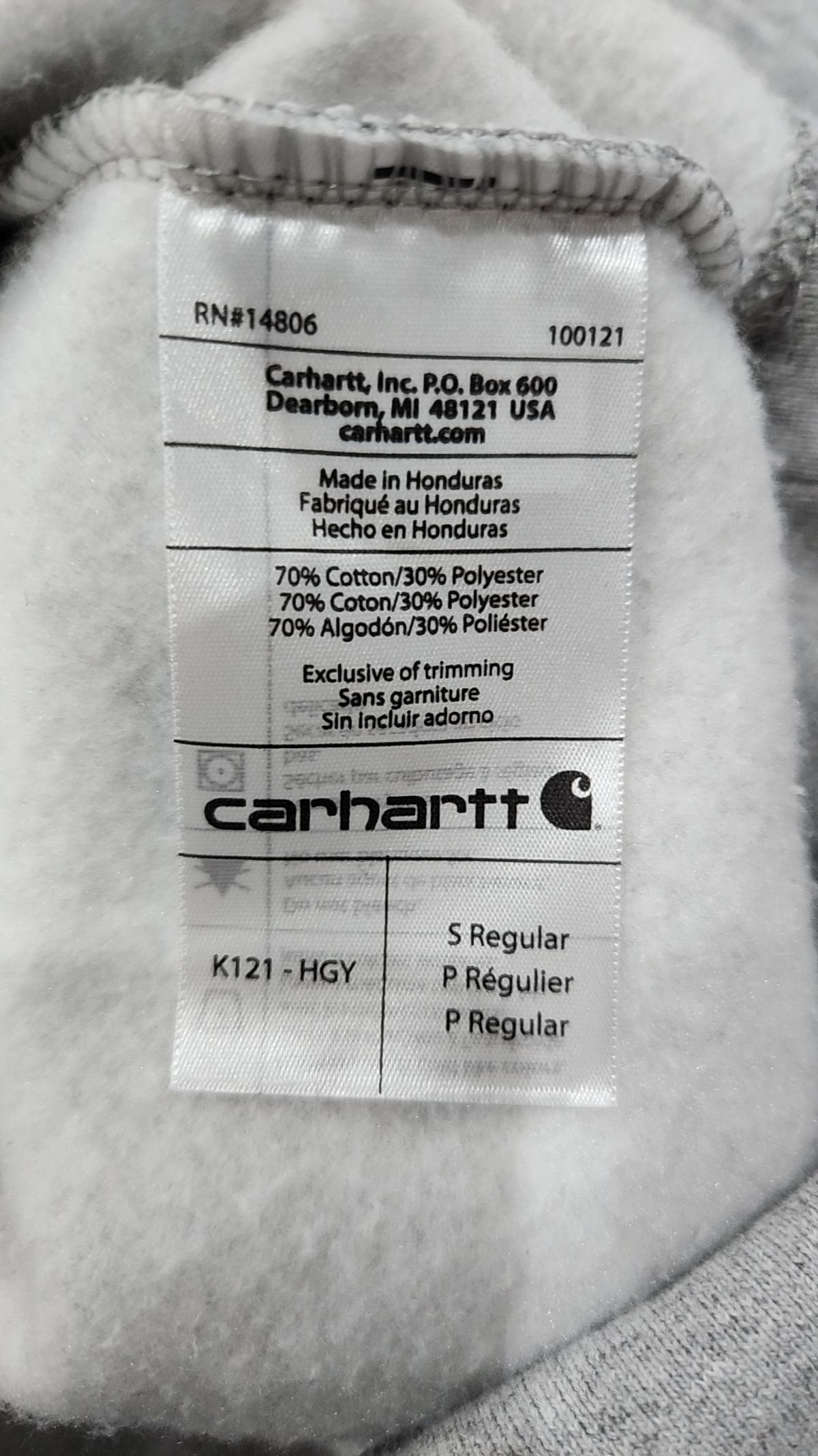 칼하트(CARHARTT) K121 후드티 (그레이) S