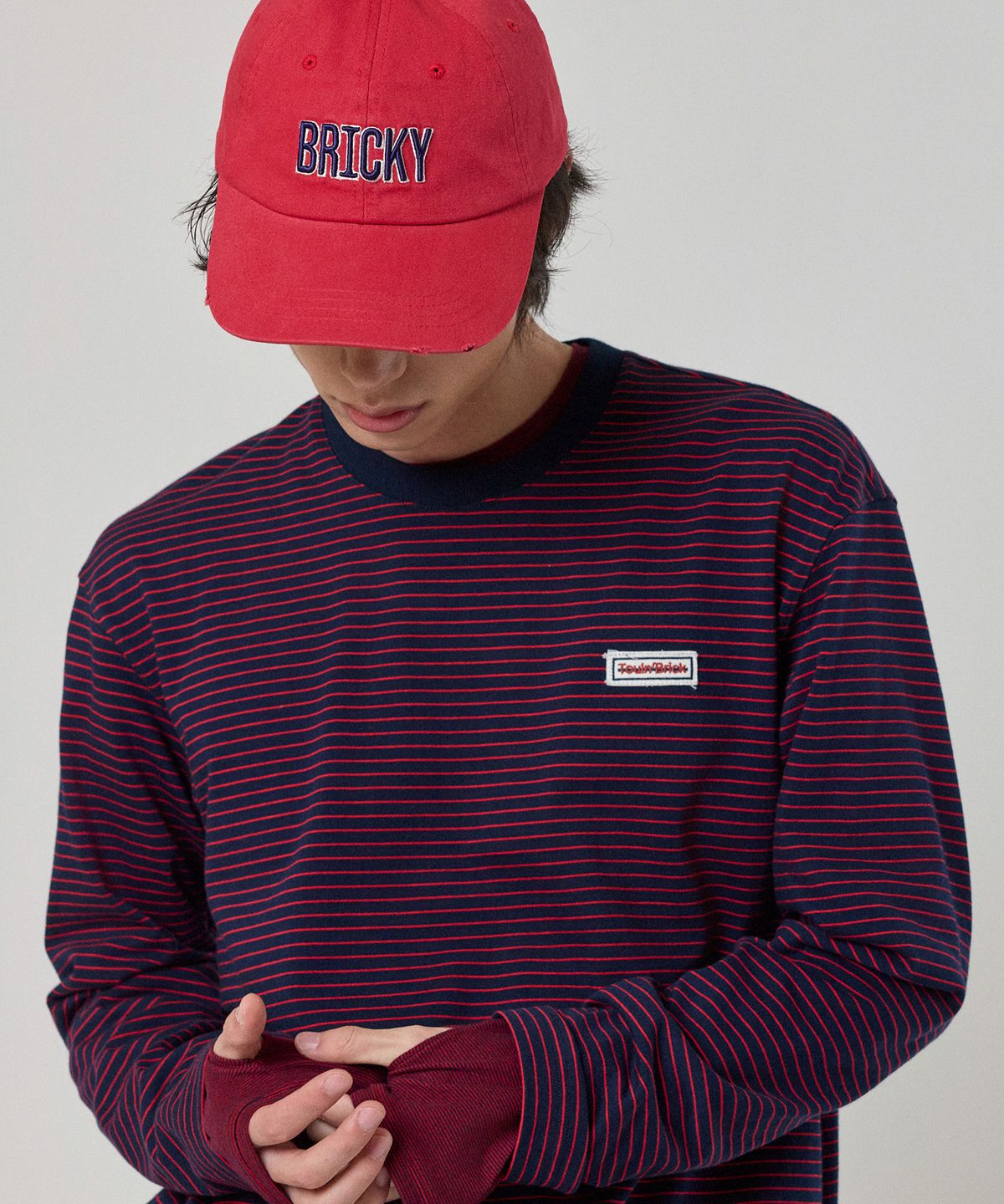 툴룬즈브릭(TOULN BRICK) TB-세미크롭 스트라이프 긴팔티 NY (E6W10G3204)