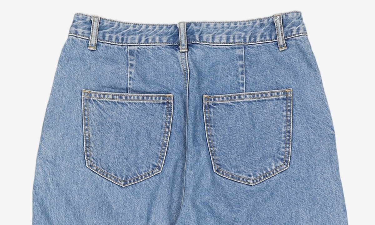 미쏘(MIXXO) 가로포켓 밑단데끼 롱와이드 데님 MIWTJD333J 28