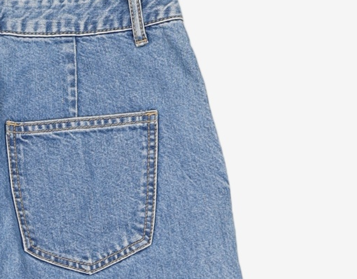 미쏘(MIXXO) 가로포켓 밑단데끼 롱와이드 데님 MIWTJD333J 28