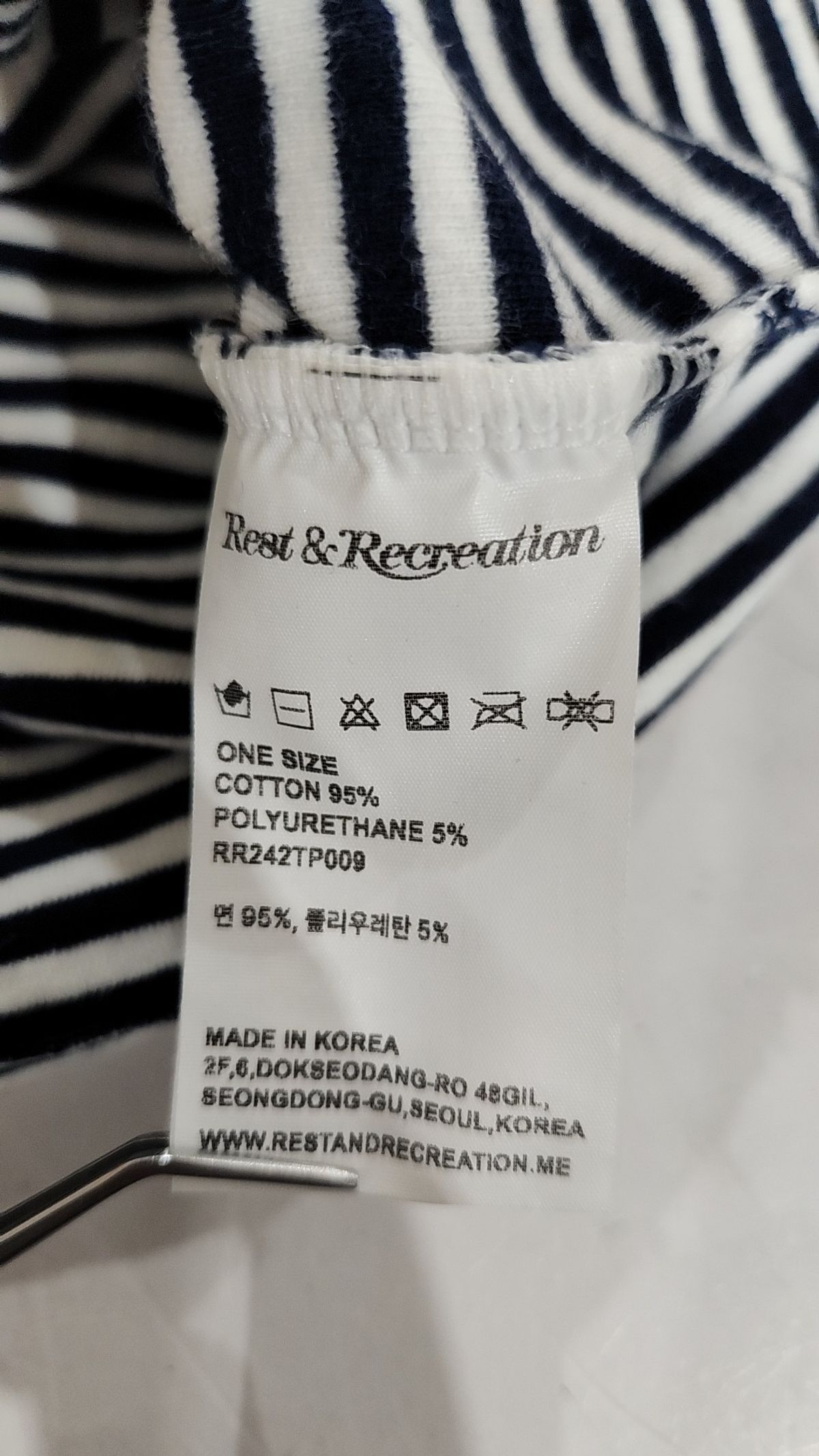 레스트앤레크레이션(REST&RECREATION) STRIPE LIP NECK T-SHIRT - BROWN ONE SIZE
