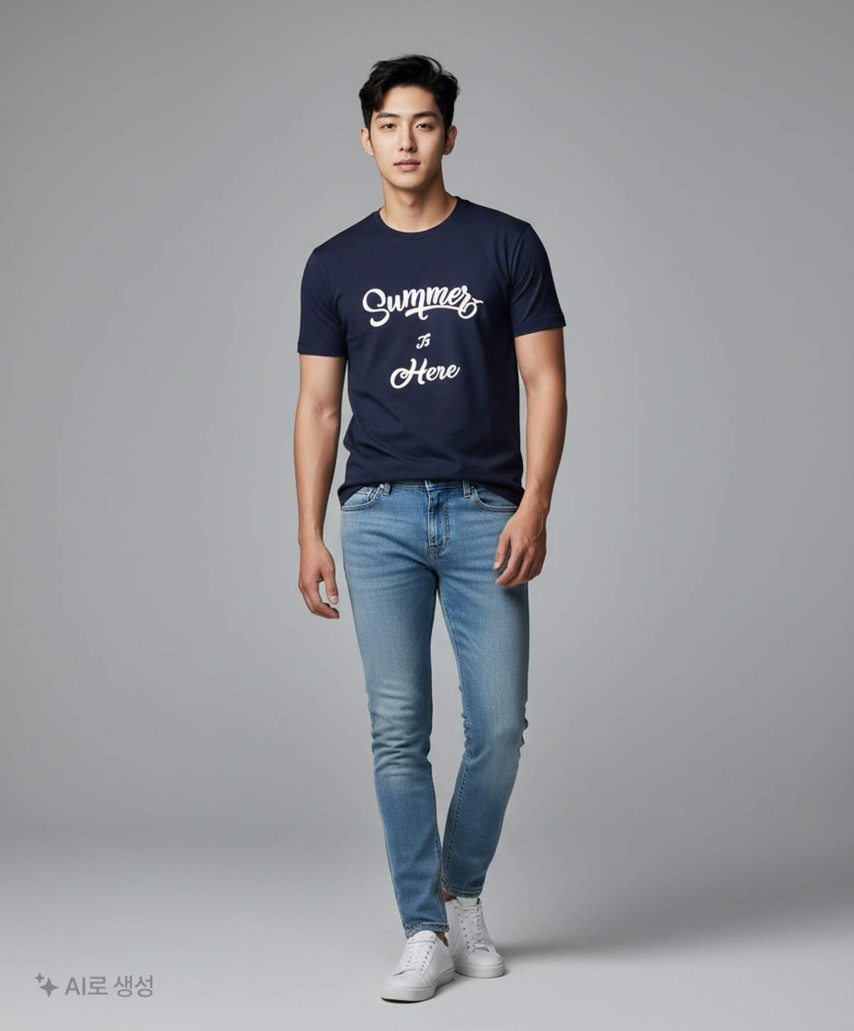 일꼬르소(IL CORSO) 썸머 아트웍 반팔 티셔츠 네이비 IETS4E403N2 00S