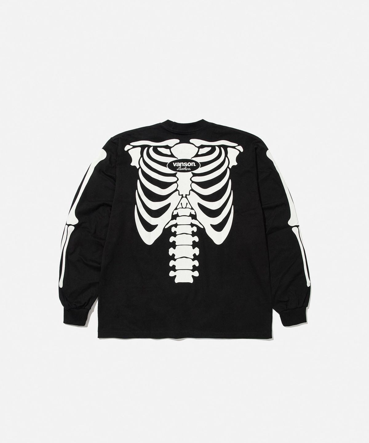 벤슨 레더스(VANSON LEATHERS) 벤슨 레더 스켈레톤 스타일 본 롱 슬리브 티셔츠 / 블랙
