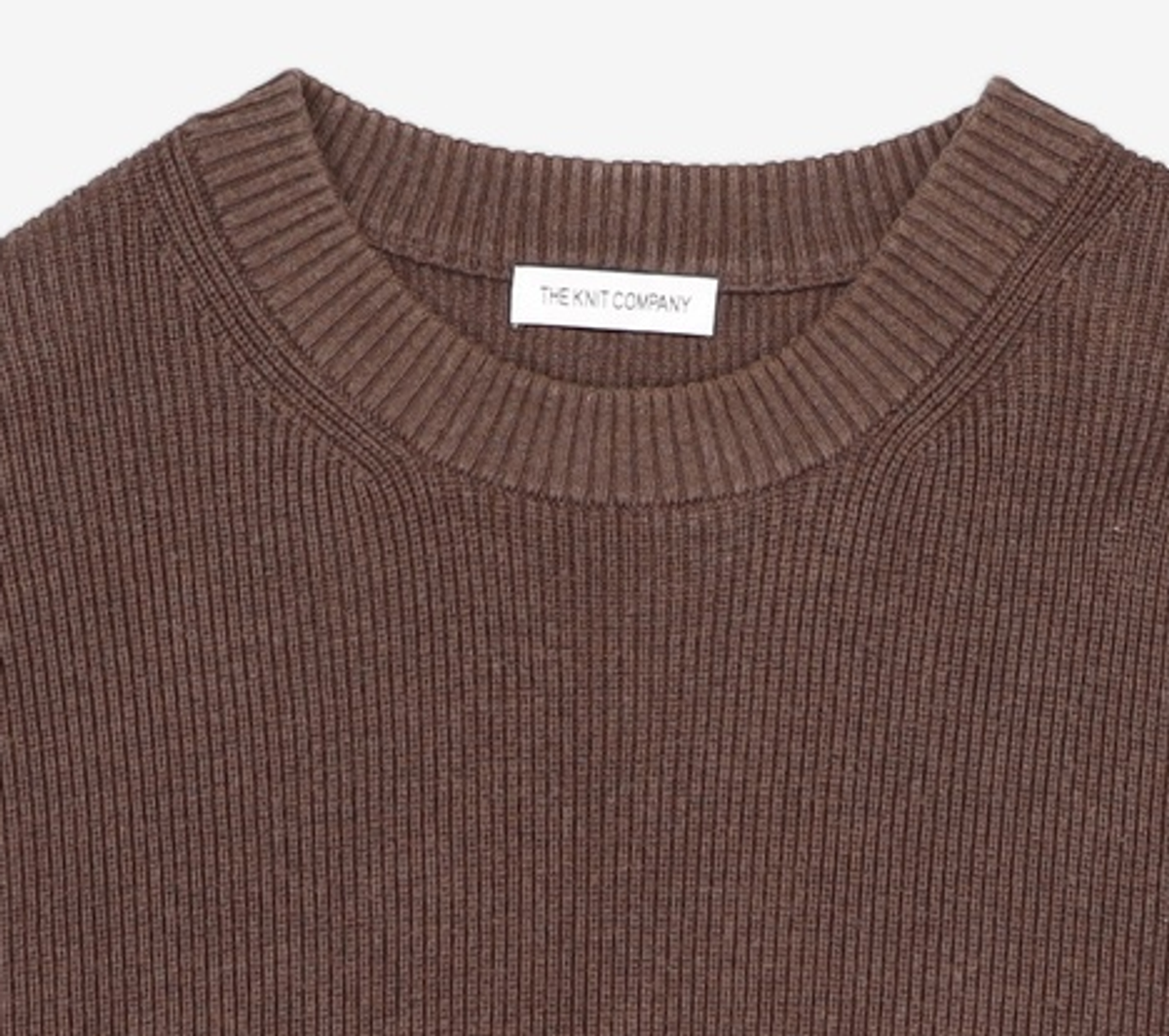 더니트컴퍼니(THEKNITCOMPANY) 마일드 코튼 리브드 니트 [브라운] L