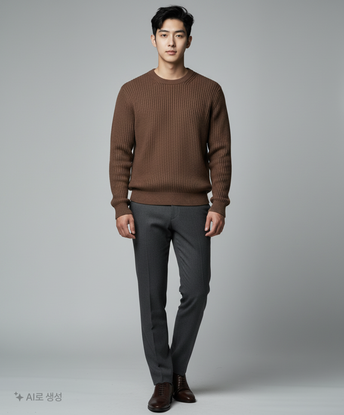 더니트컴퍼니(THEKNITCOMPANY) 마일드 코튼 리브드 니트 [브라운] L
