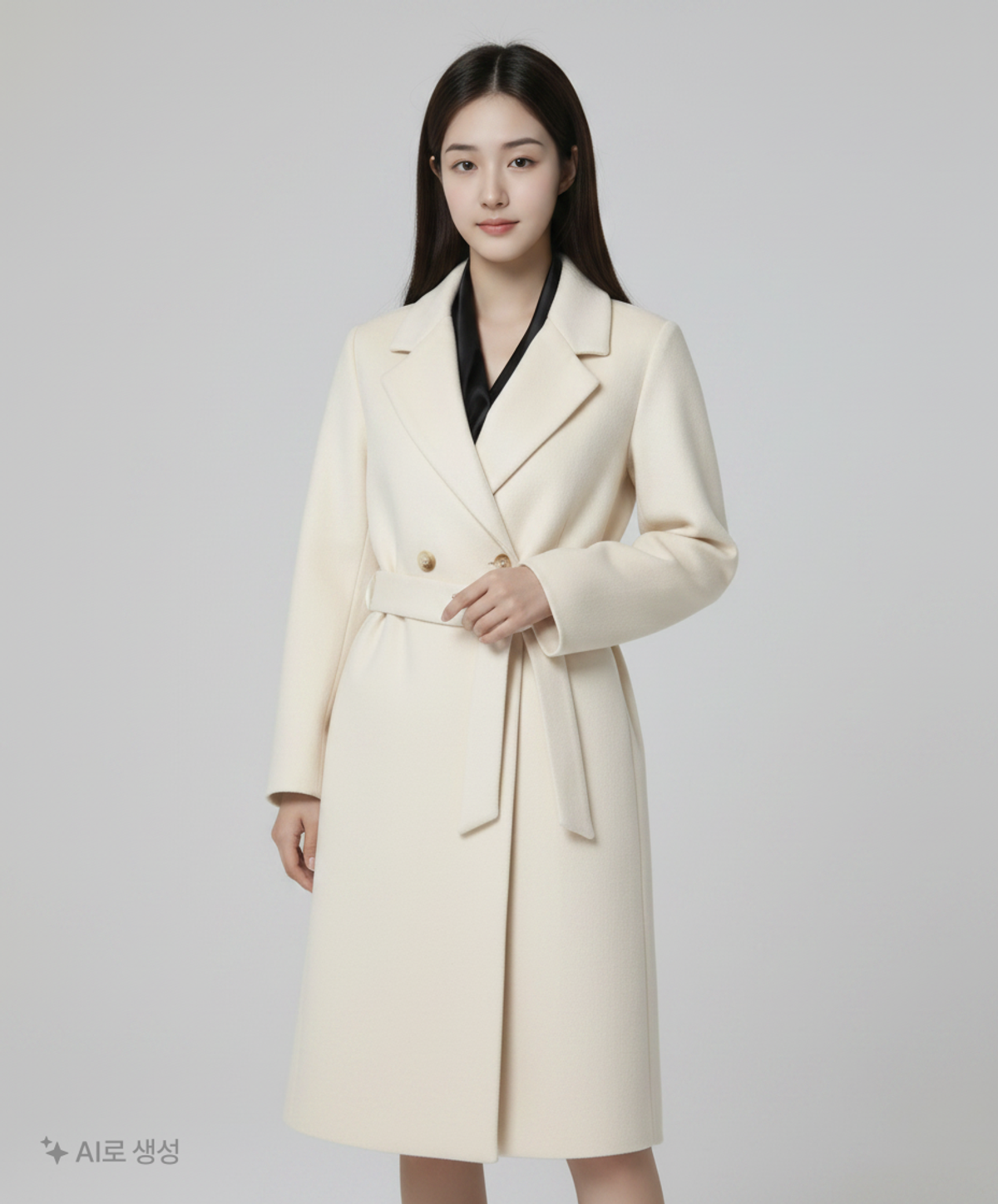 미쏘(MIXXO) 테일러드 더블 벨티드 롱코트 MIWJHBV93B L