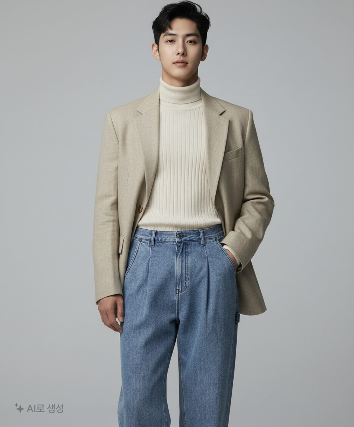 로드 존 그레이(LORD JOHN GREY) one tuck easy denim pants blue washed M