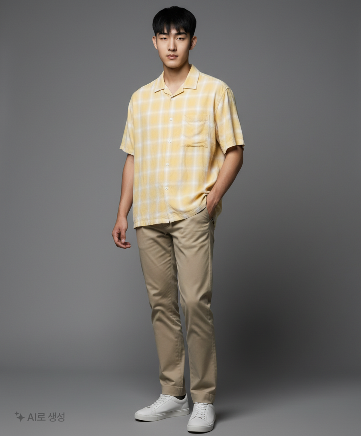 해칭룸(HATCHINGROOM) Box Shirt Ombre Check Yellow 2