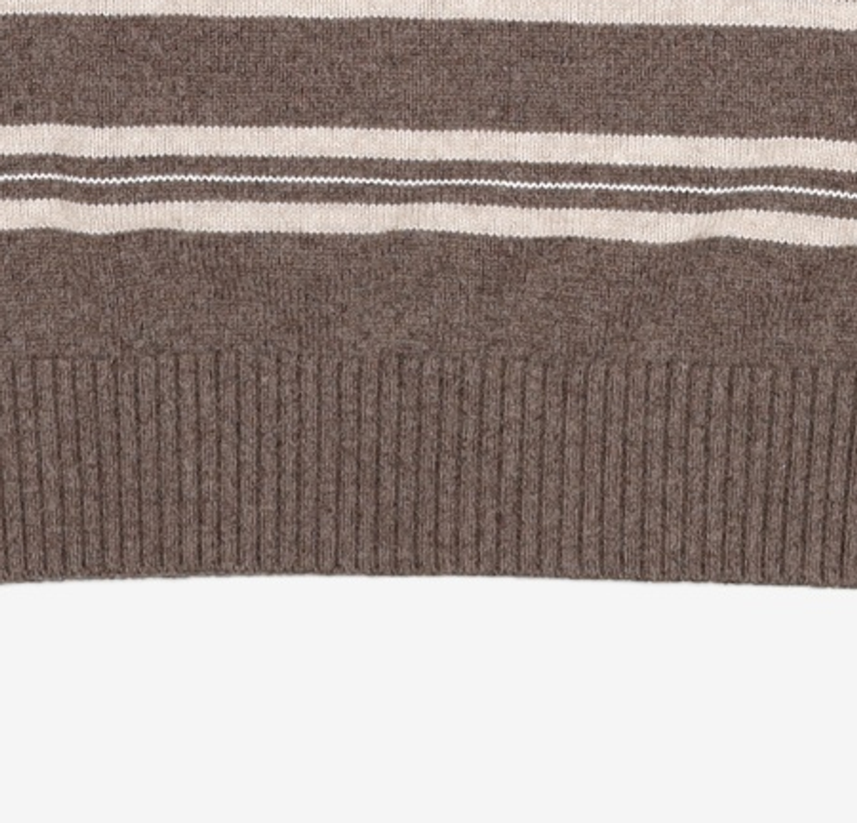 티엔지티(TNGT) Oversized Stripe Polo Knit Top (Brown) TNSW5F112W2 105