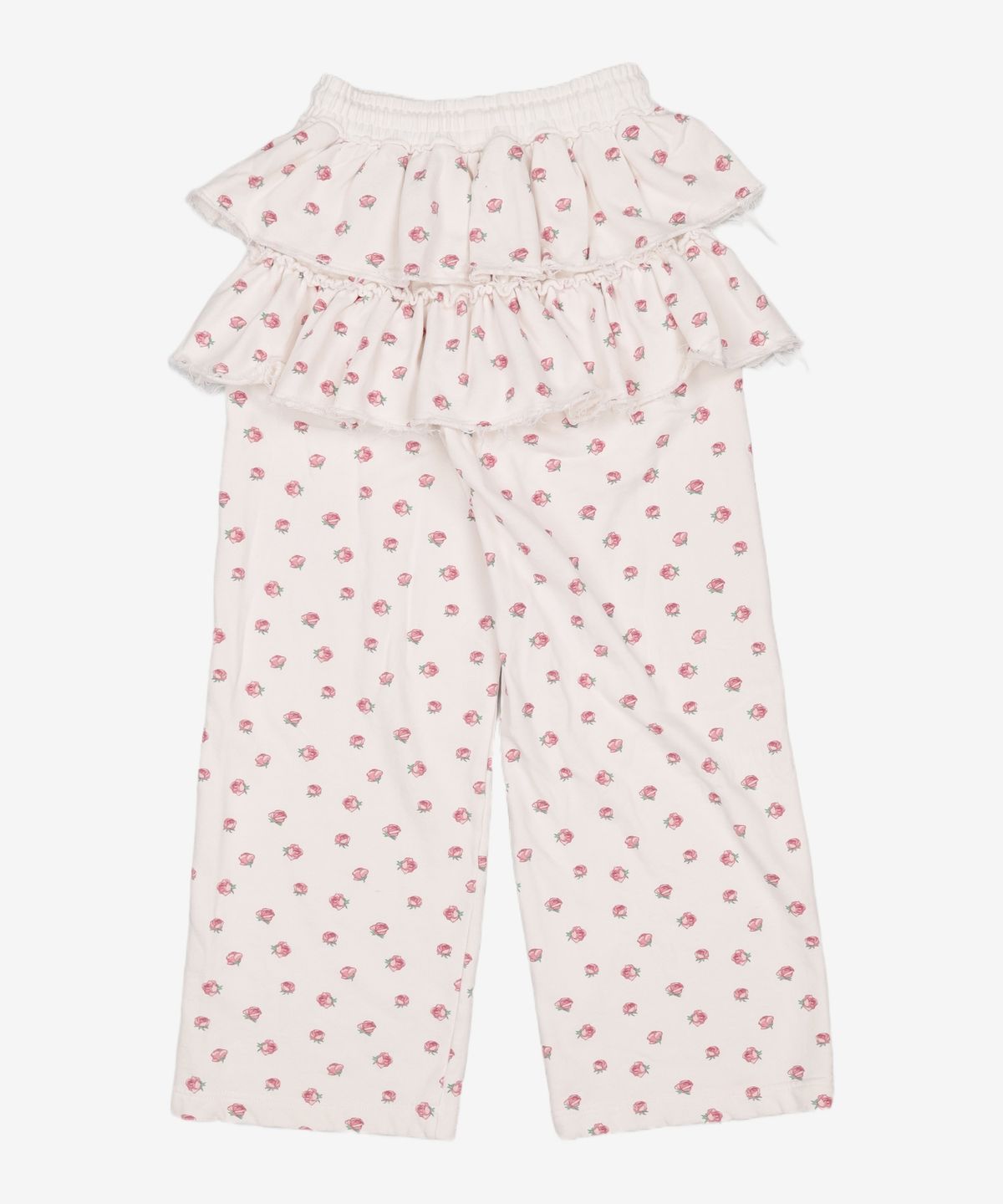 유희(YOUHEE) FLOWER PATTERN LAYERD SKIRT PANTS WHITE FREE