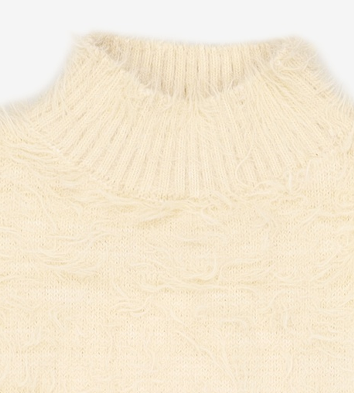 마가린핑거스(MARGARIN FINGERS) HAIRY HIGH NECK KNIT (LIGHT YELLOW) FREE