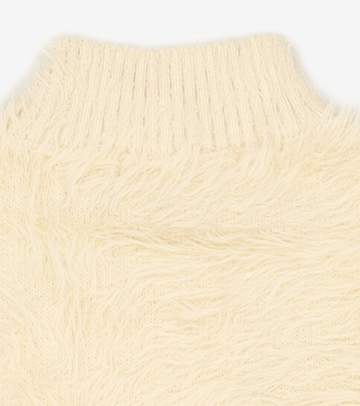 마가린핑거스(MARGARIN FINGERS) HAIRY HIGH NECK KNIT (LIGHT YELLOW) FREE