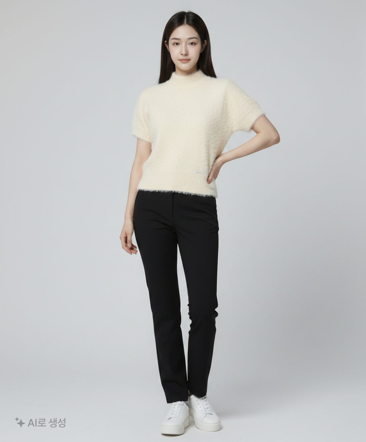 마가린핑거스(MARGARIN FINGERS) HAIRY HIGH NECK KNIT (LIGHT YELLOW) FREE