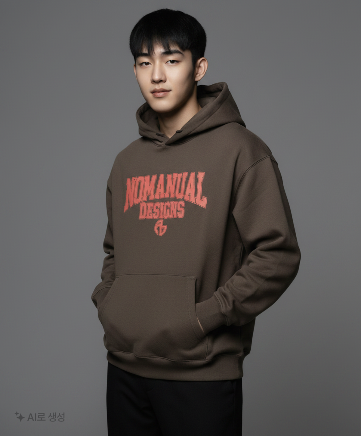 노매뉴얼(NOMANUAL) A.L HOODIE - CHARCOAL 95