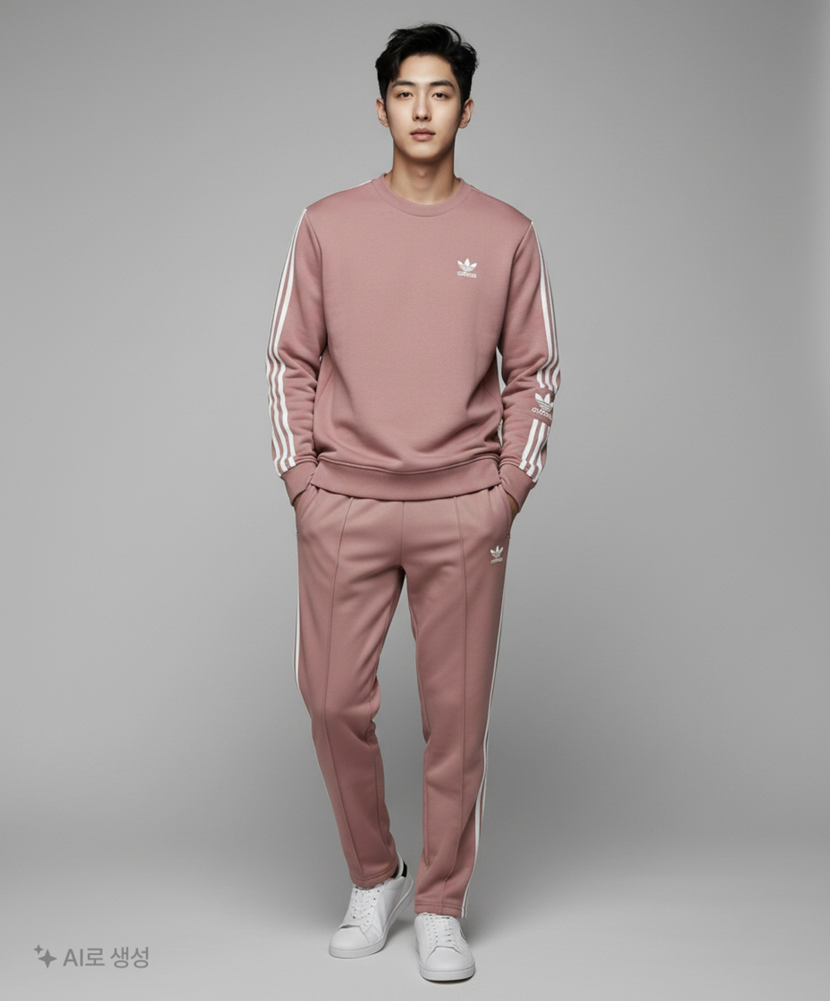 아디다스(ADIDAS) 락업 크루 - 핑크 / HK9823 XL