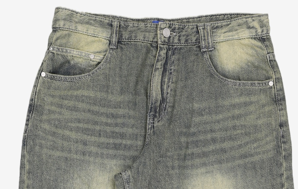 데케트(DECET) [린넨라이크]Linen Like Mid Rise Wide Jeans DCPT039Black 32
