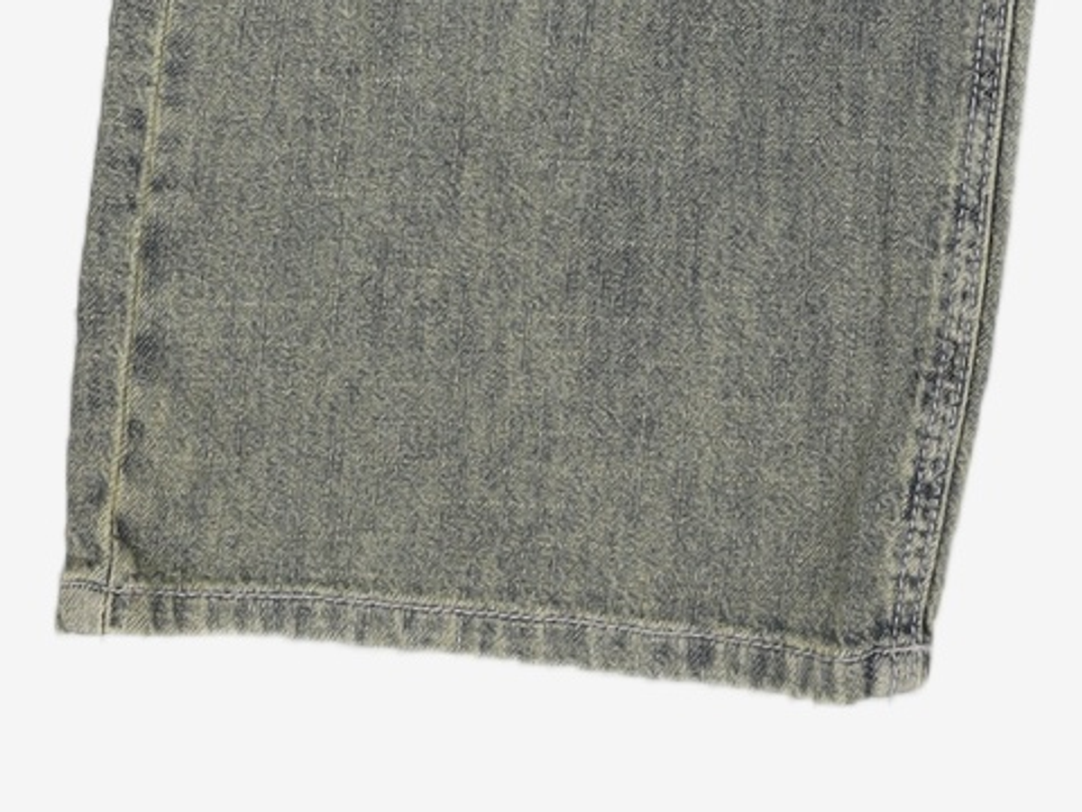 데케트(DECET) [린넨라이크]Linen Like Mid Rise Wide Jeans DCPT039Black 32